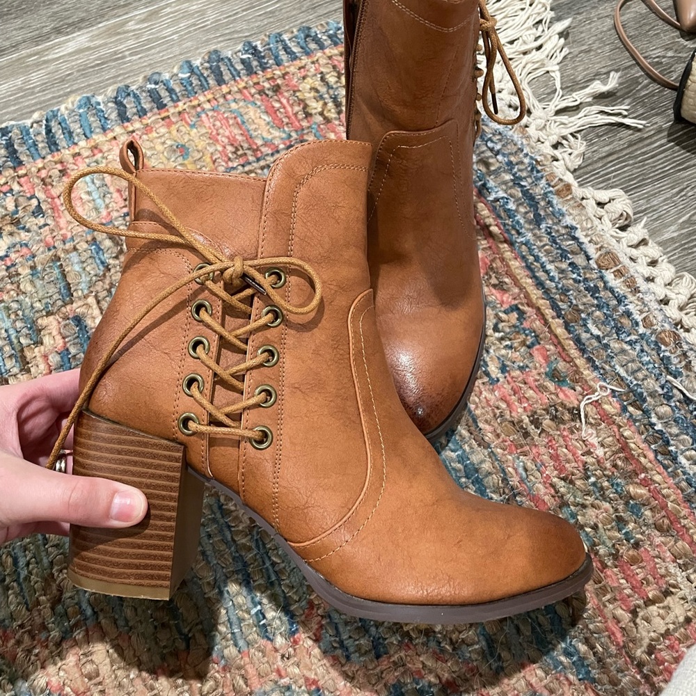 Brown Leather Booties